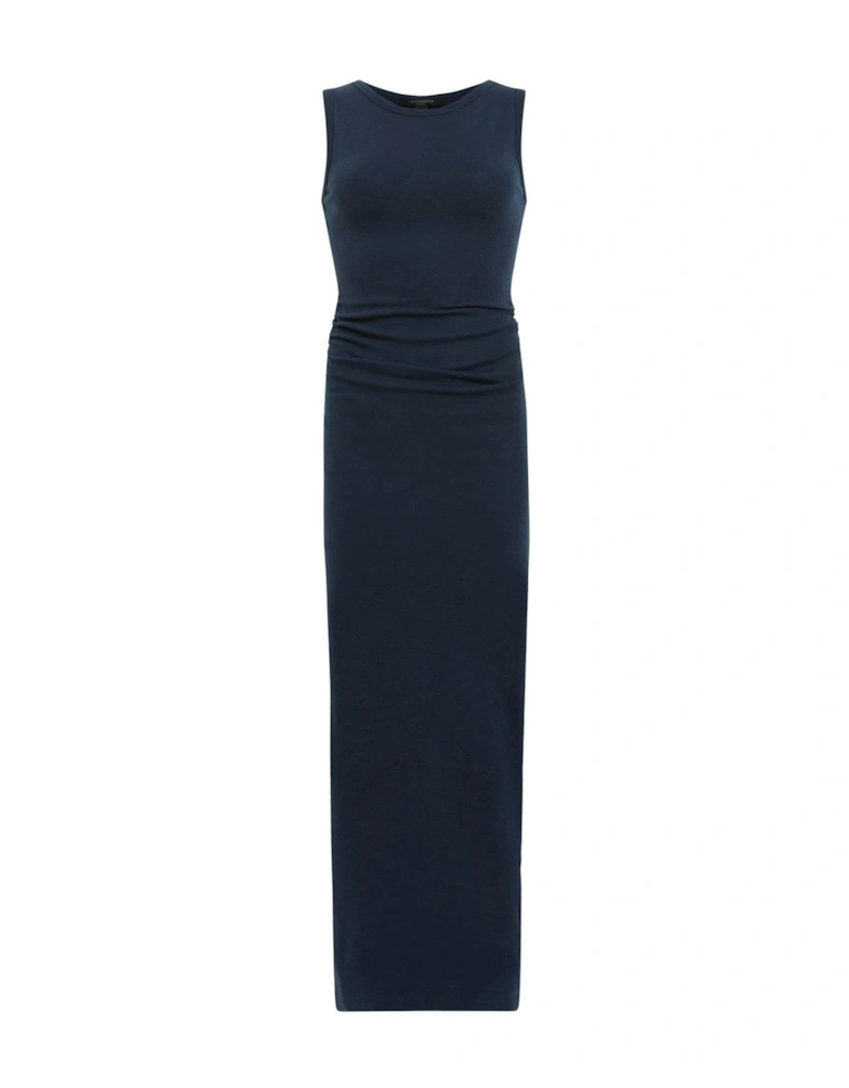 Katarina Boat Neck Slim Fit Maxi Dress - Blue