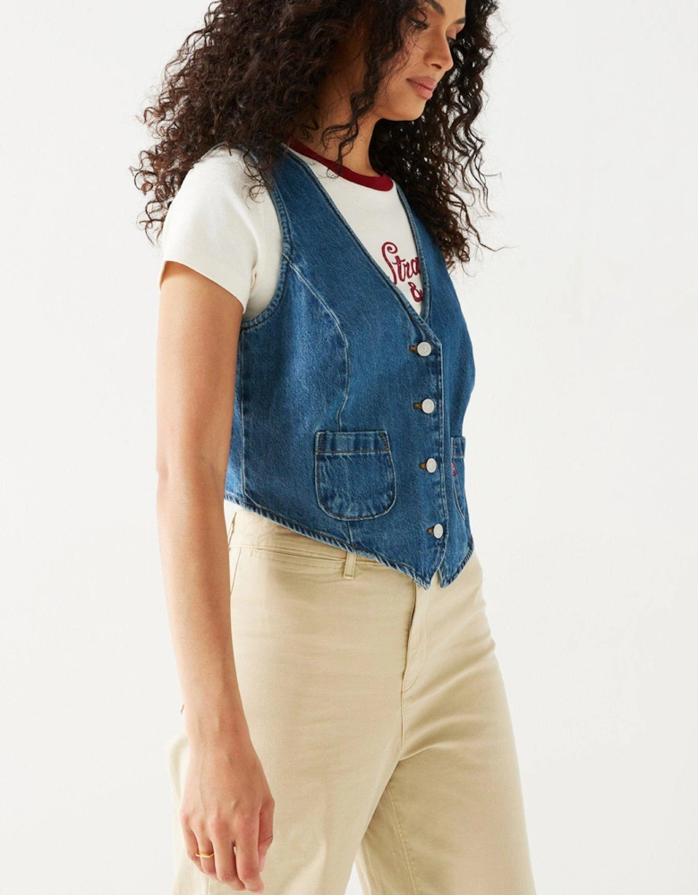 Tailored Denim Vest - Big Yikes