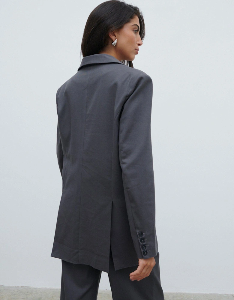 Brady Oversized Boxy Blazer - Grey