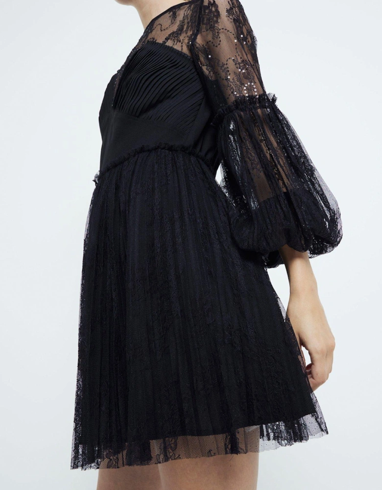 Lace Hybrid Dress - Black