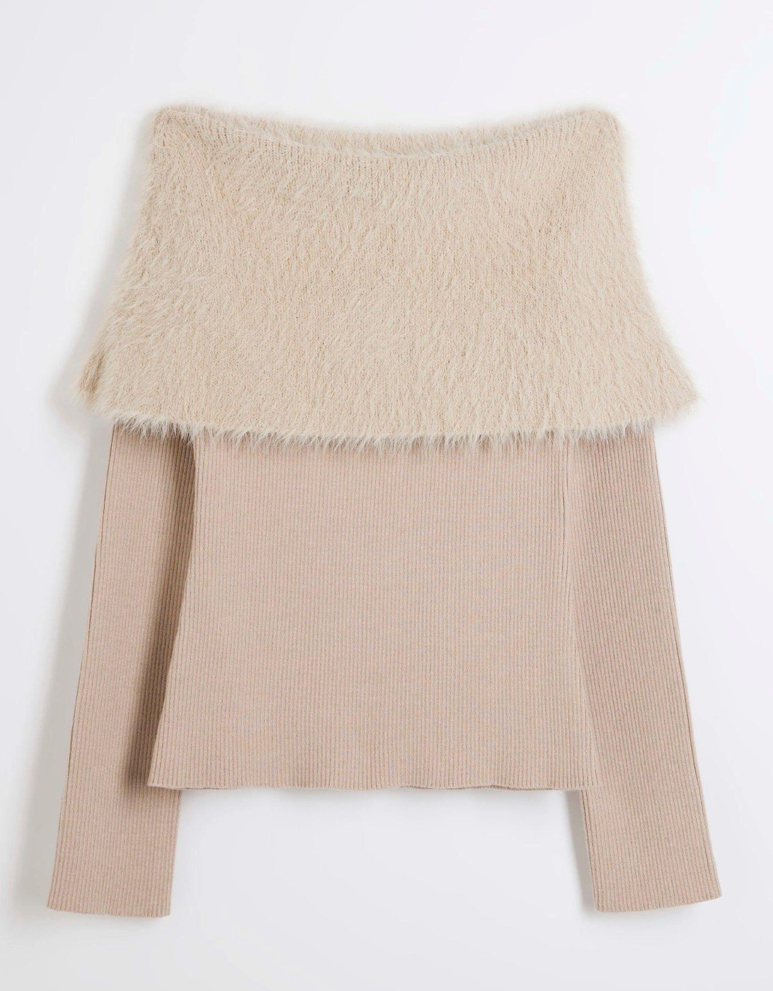 Bardot Fluffy Jumper - Beige