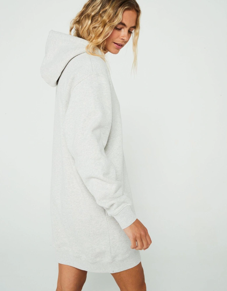 Chenille Monologo Mini Hoodie Dress - Grey