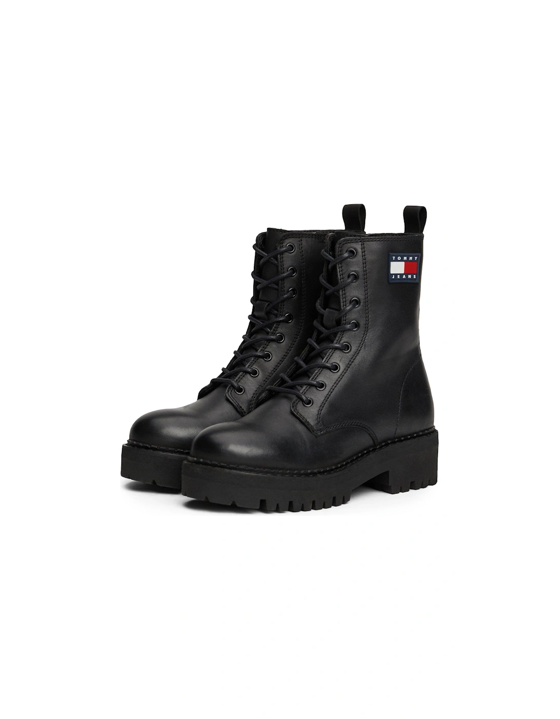 Logo Lace Up Boots - Black