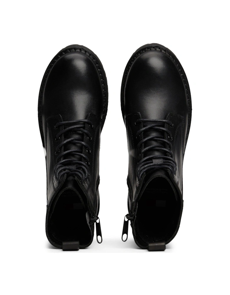 Logo Lace Up Boots - Black