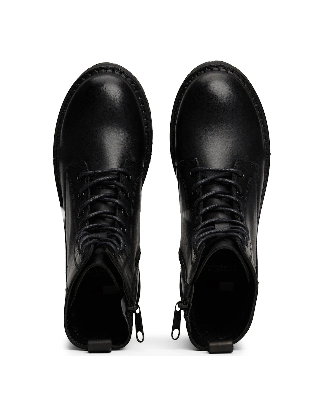 Logo Lace Up Boots - Black