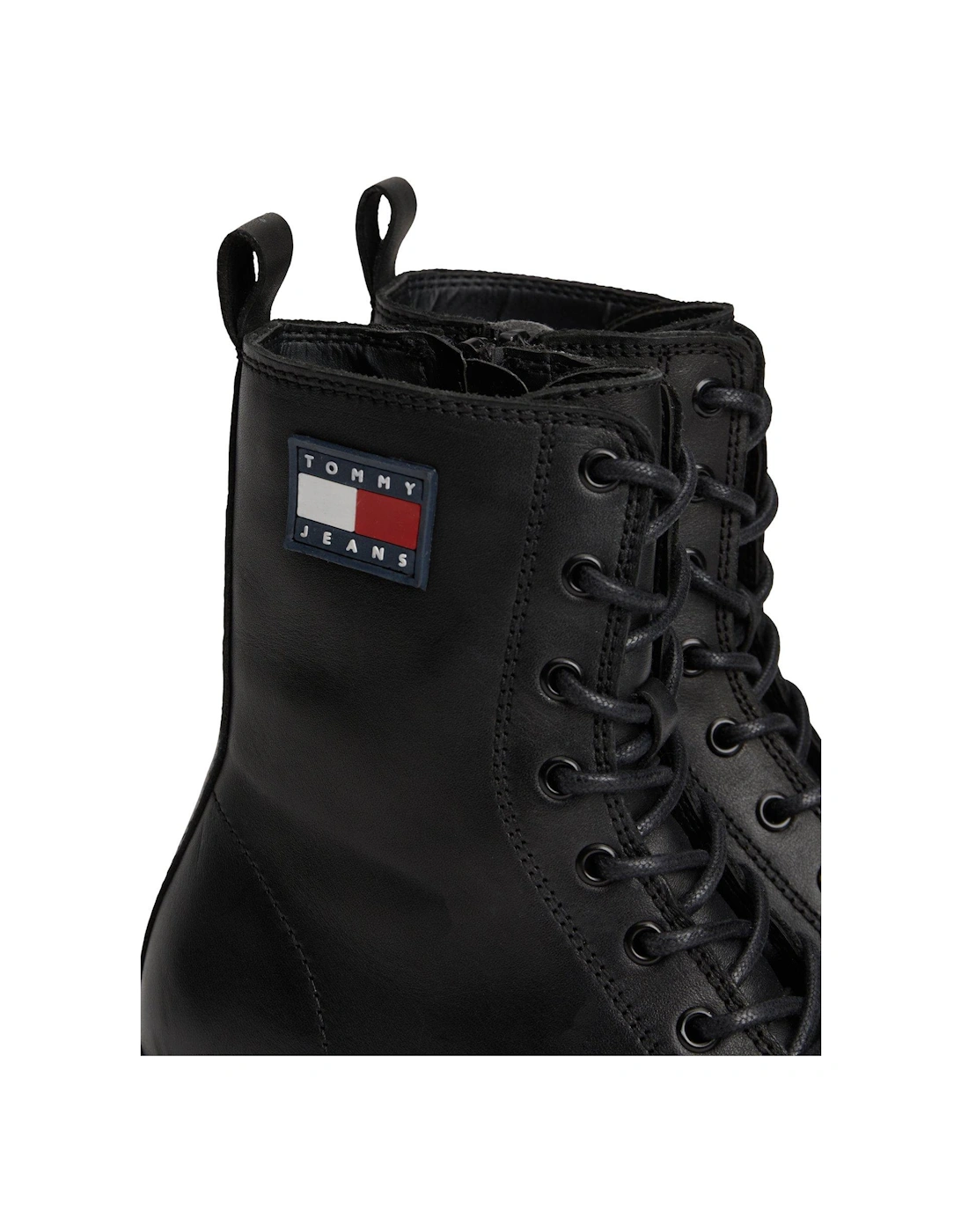Logo Lace Up Boots - Black
