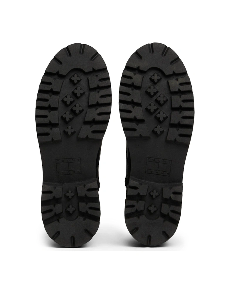 Logo Lace Up Boots - Black