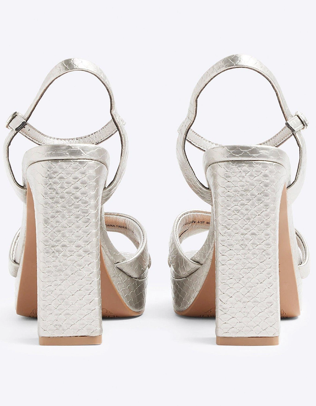 Cross Vamp Platform Sandals - Silver