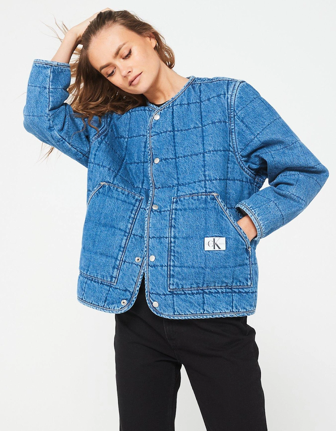 Quilted Denim Jacket - Blue