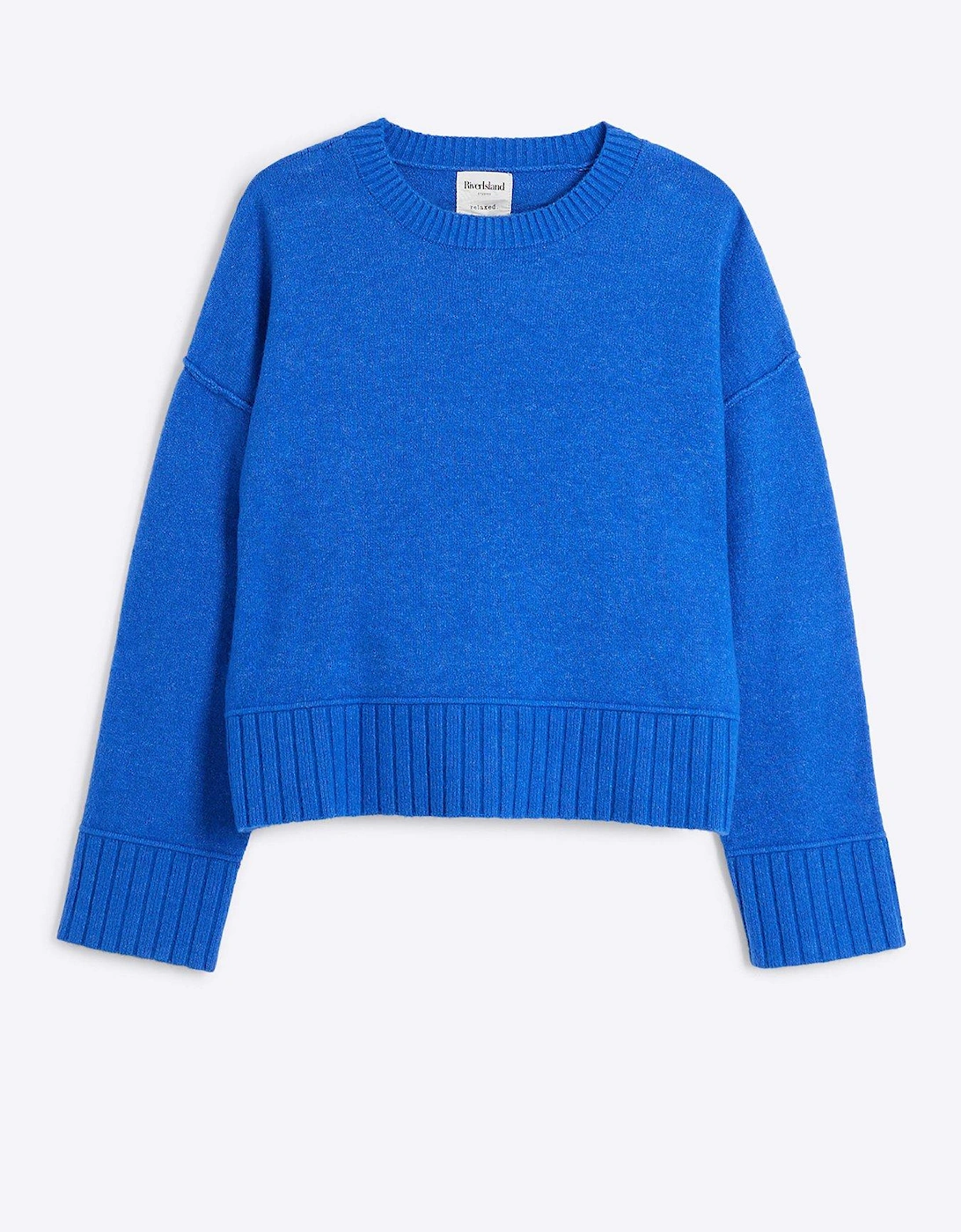 Chunky Cropped Jumper - Bright Blue