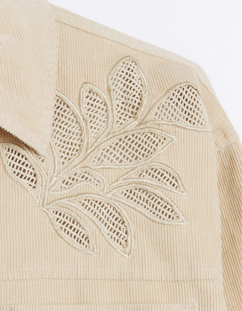 Cutwork Cord Shirt - Beige