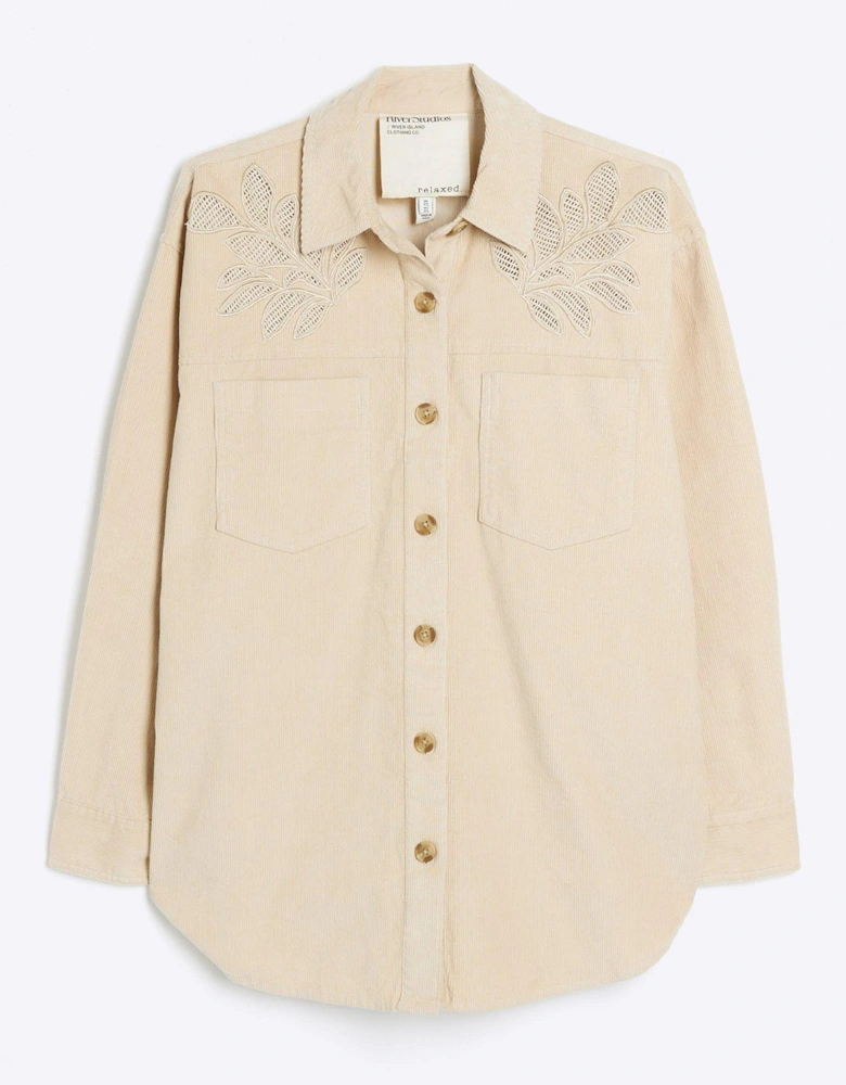 Cutwork Cord Shirt - Beige