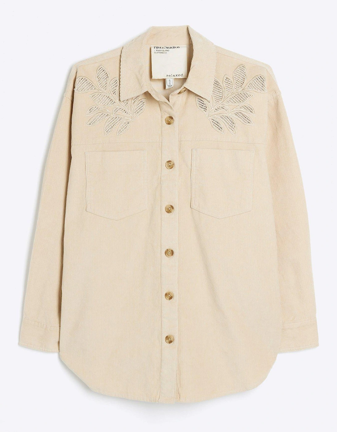 Cutwork Cord Shirt - Beige