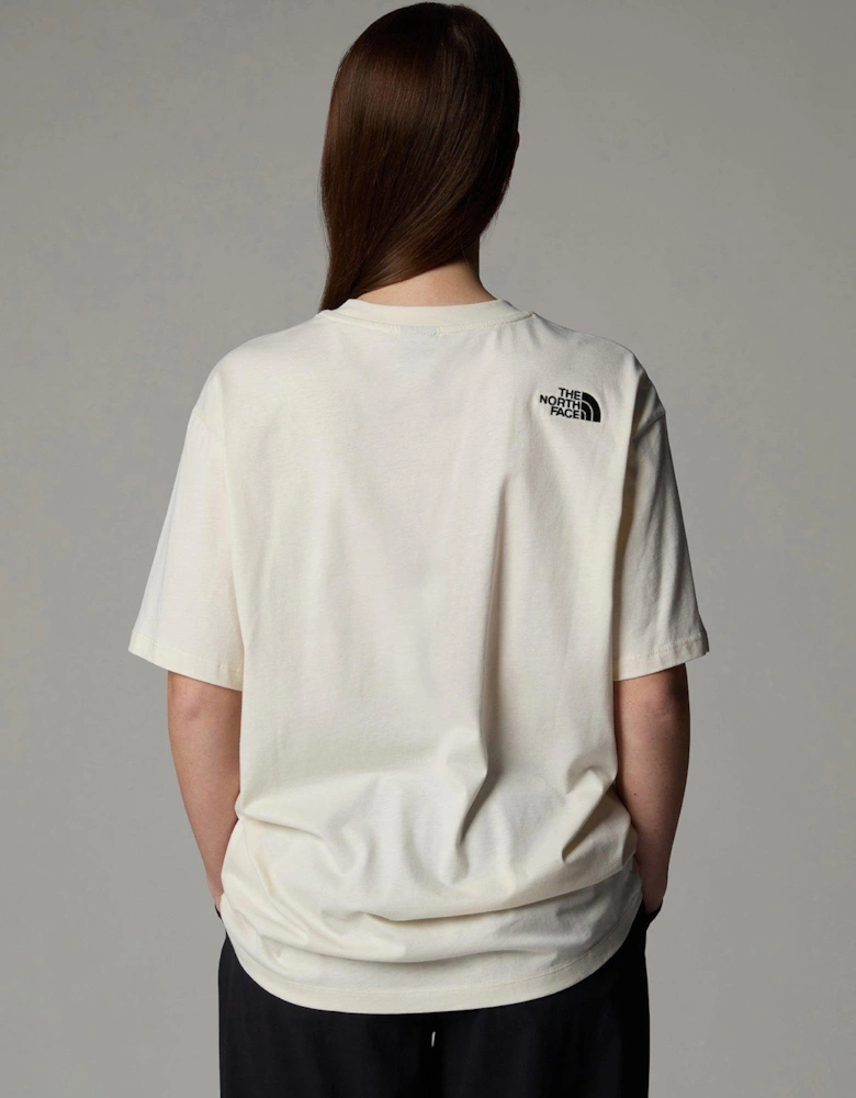 Womens Short Sleeve Essential Oversize T-shirt - White