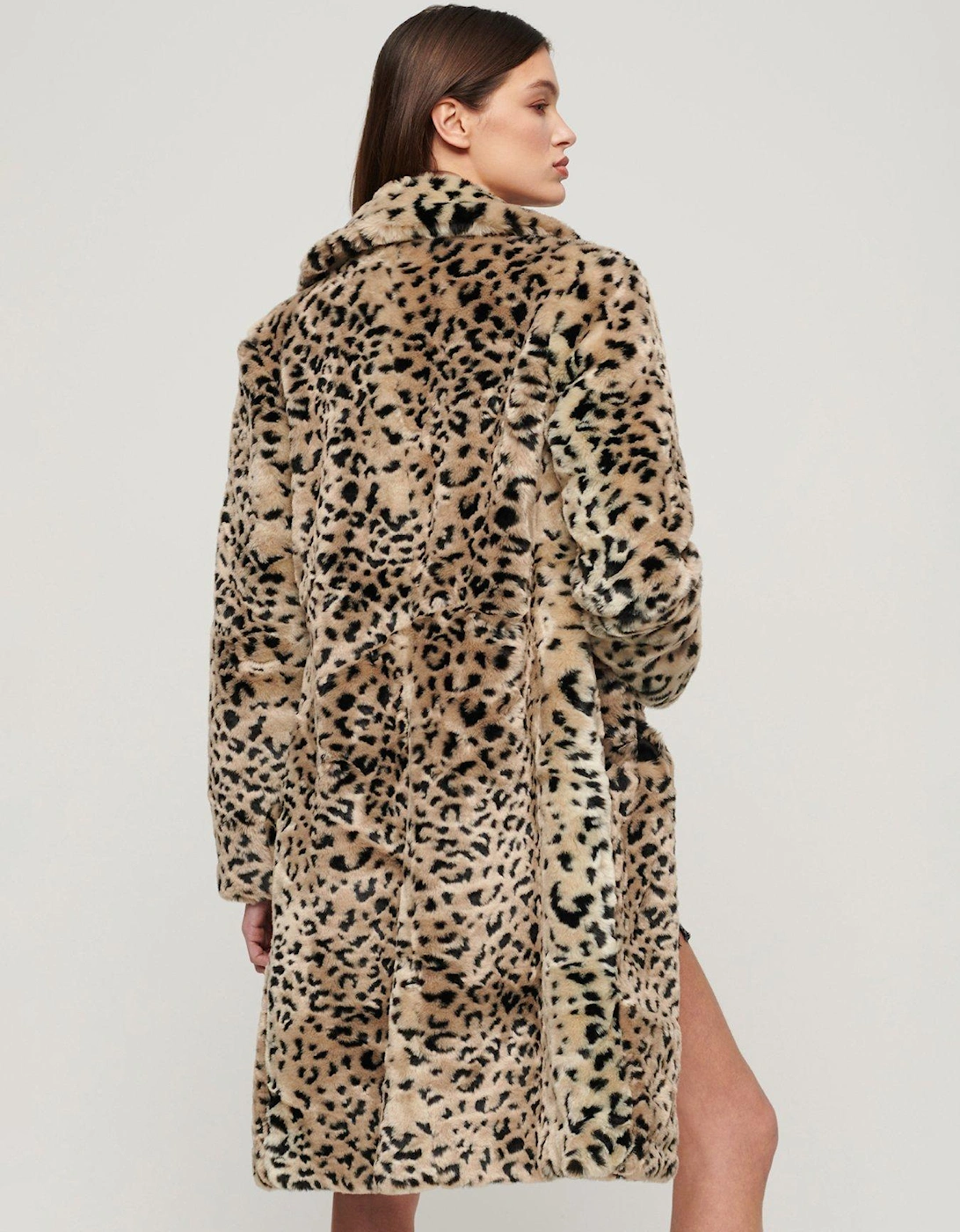 Vintage Long Faux Fur Coat - Multi