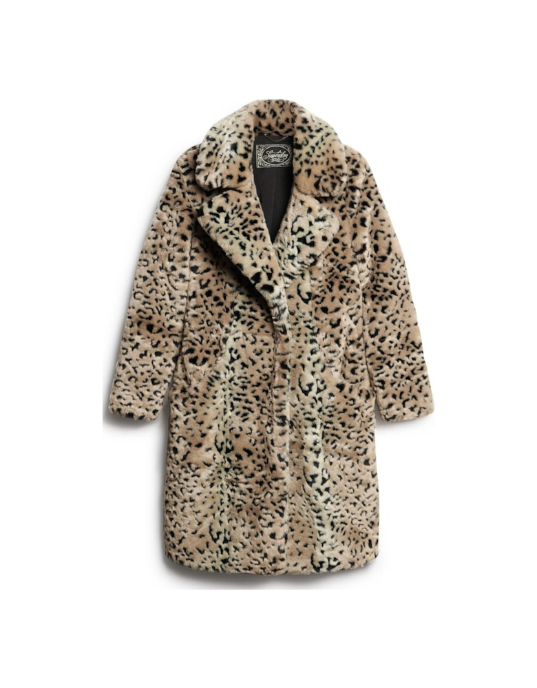 Vintage Long Faux Fur Coat - Multi