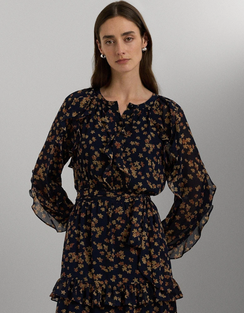 Chemerin Long Sleeve Dress - Navy