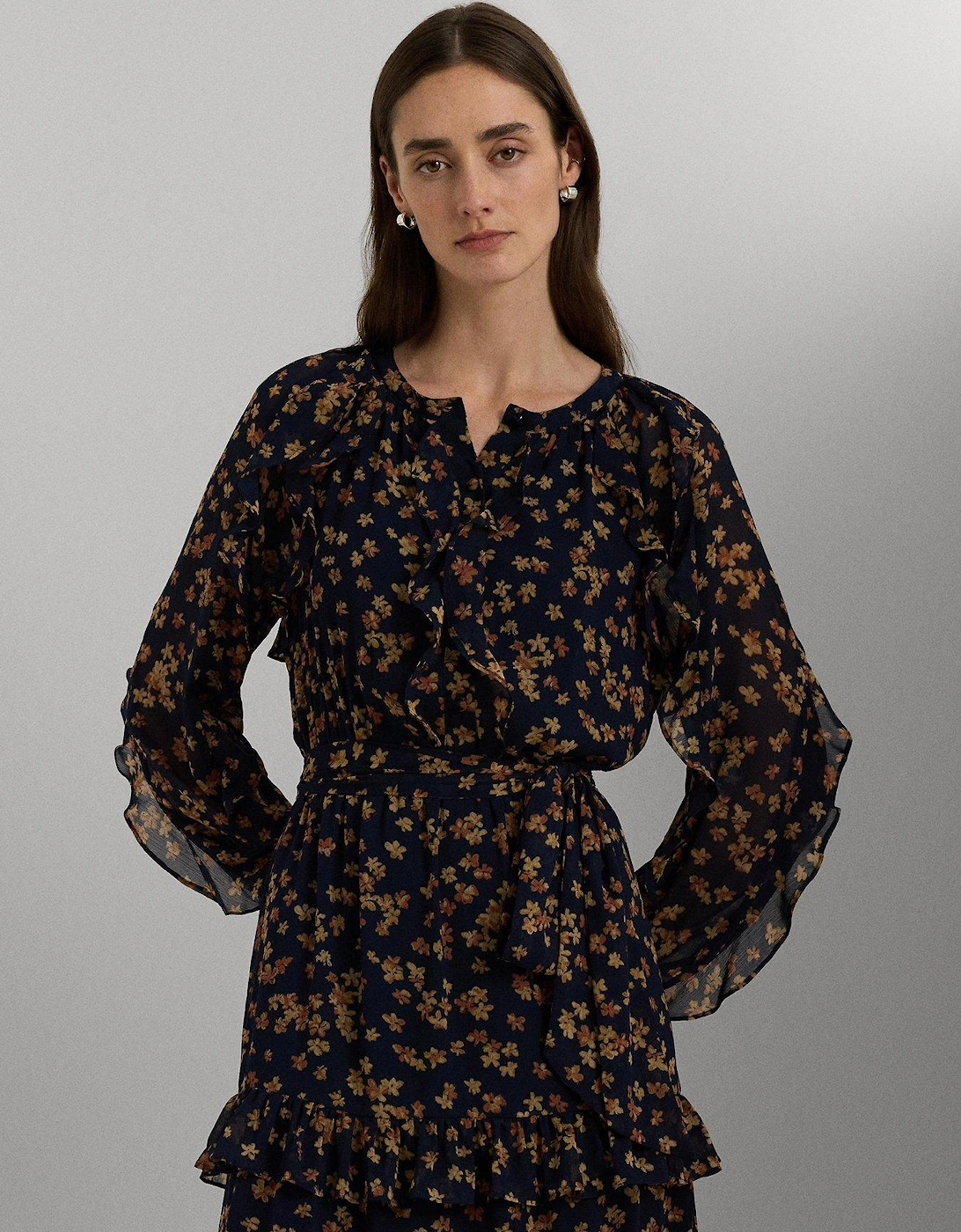 Chemerin Long Sleeve Dress - Navy