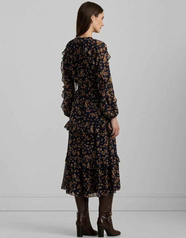 Chemerin Long Sleeve Dress - Navy