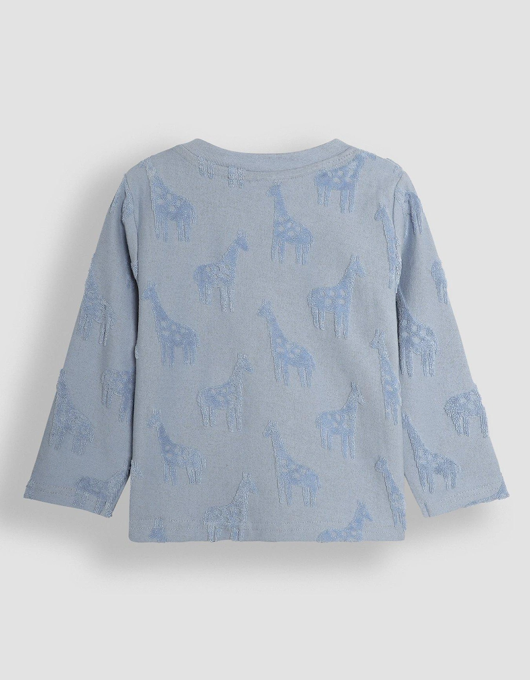 Boys Giraffe Textured Top - Blue