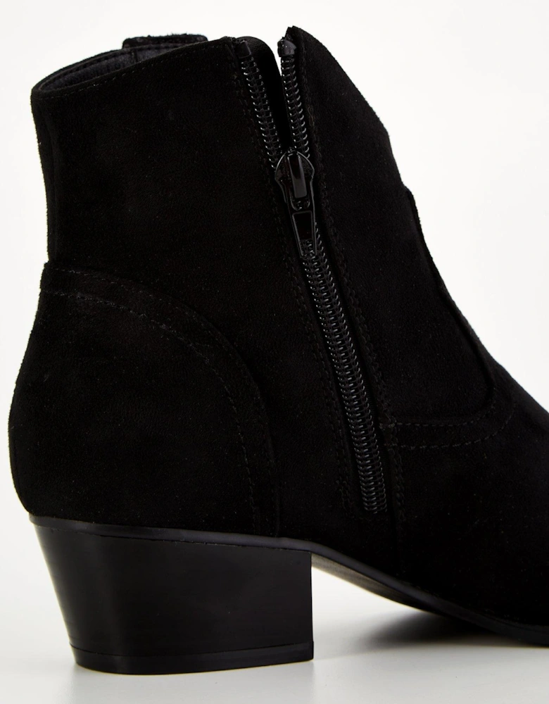 Wide Fit Epp Western Ankle Boot - Black