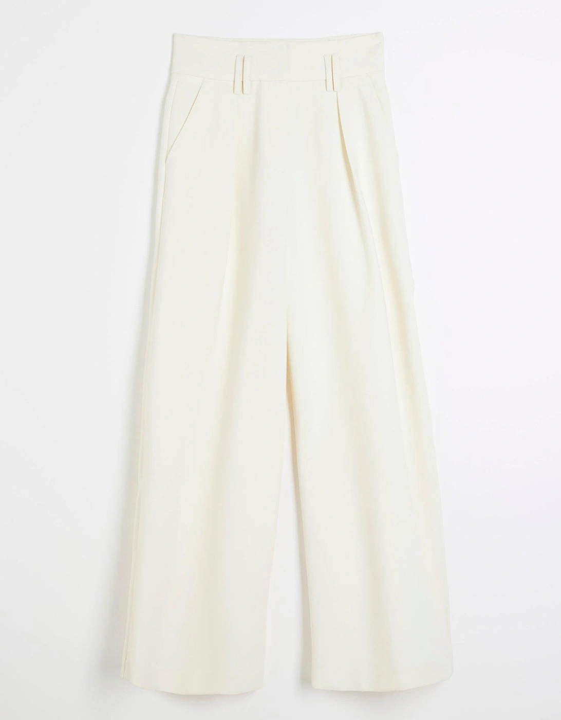 High Waist Wide Leg Trouser - Cream