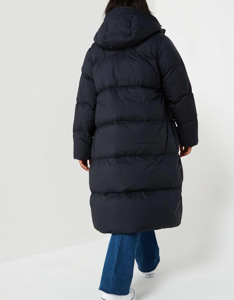 Plus Mid-length Padded Coat - Navy