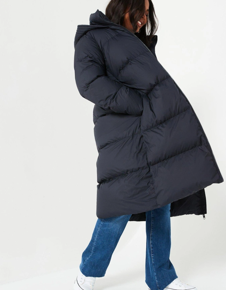 Plus Mid-length Padded Coat - Navy