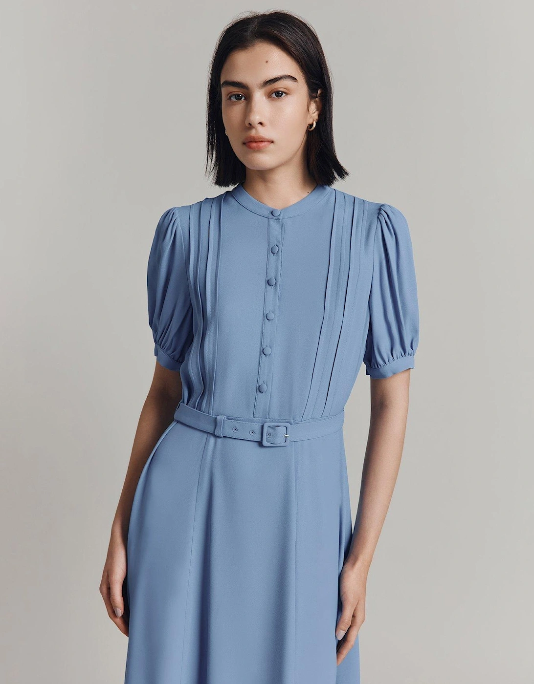 Francis Short Sleeve Midaxi Dress - Blue