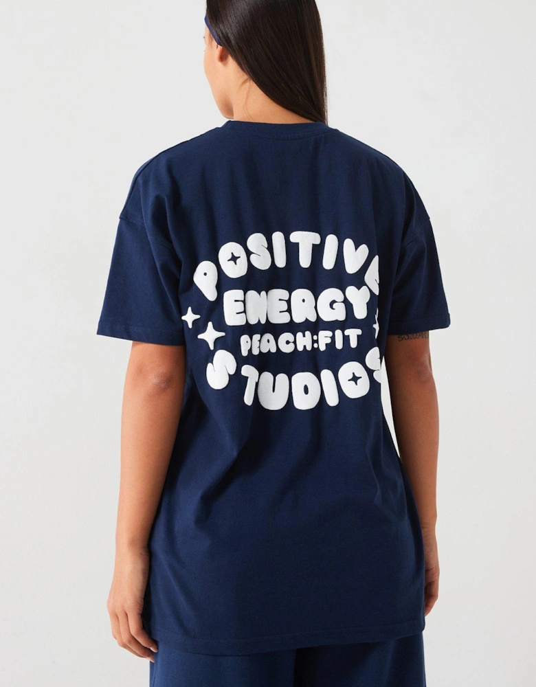 Womens Positive Energy Oversized T-Shirt - Navy