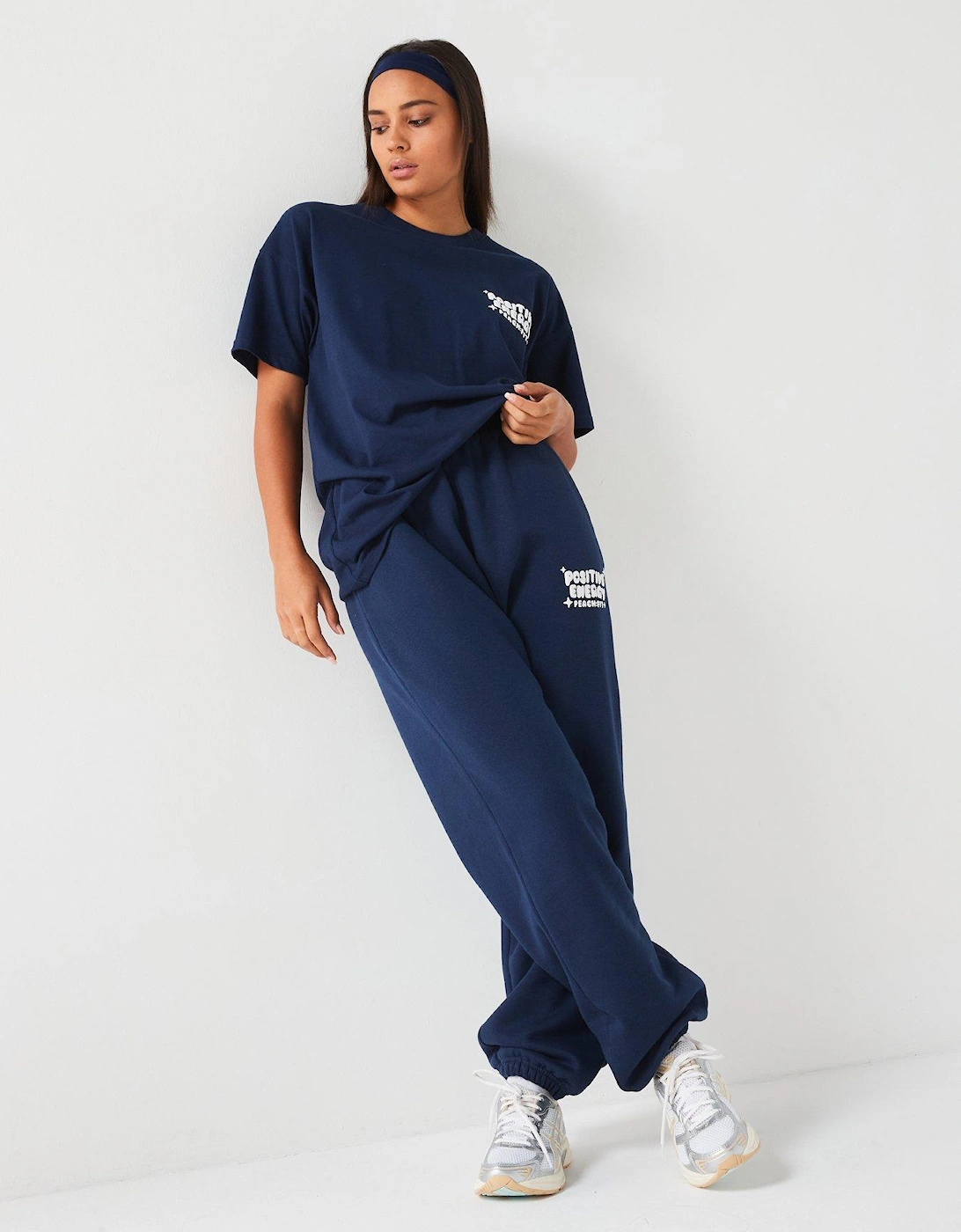 Womens Positive Energy Oversized T-Shirt - Navy