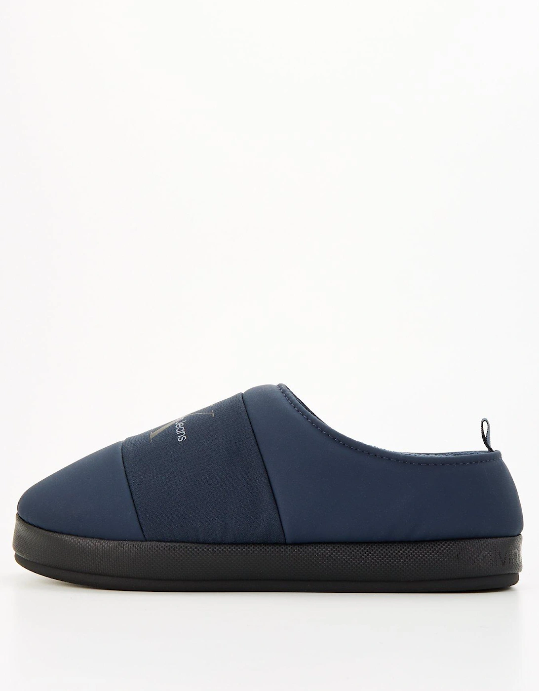 Mono Logo Quilted Mule Slipper - Navy