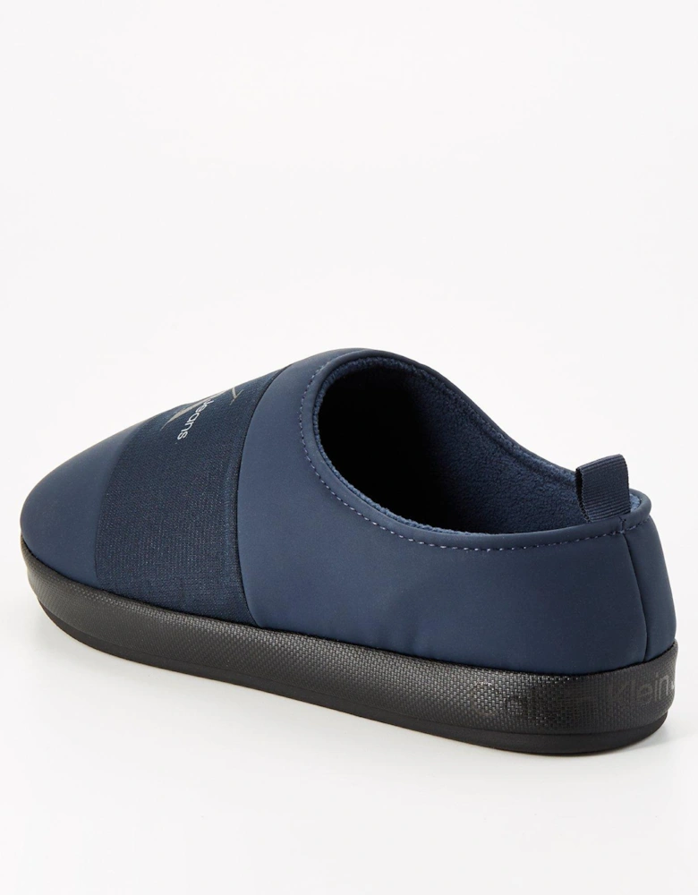 Mono Logo Quilted Mule Slipper - Navy