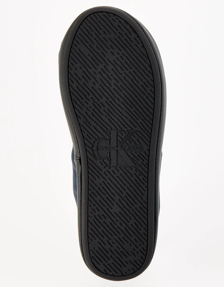 Mono Logo Quilted Mule Slipper - Navy