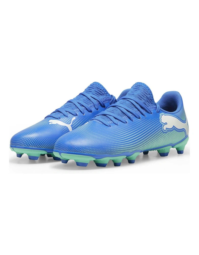 Junior Future 7 Play Firm Ground Football Boots - Blue/Green