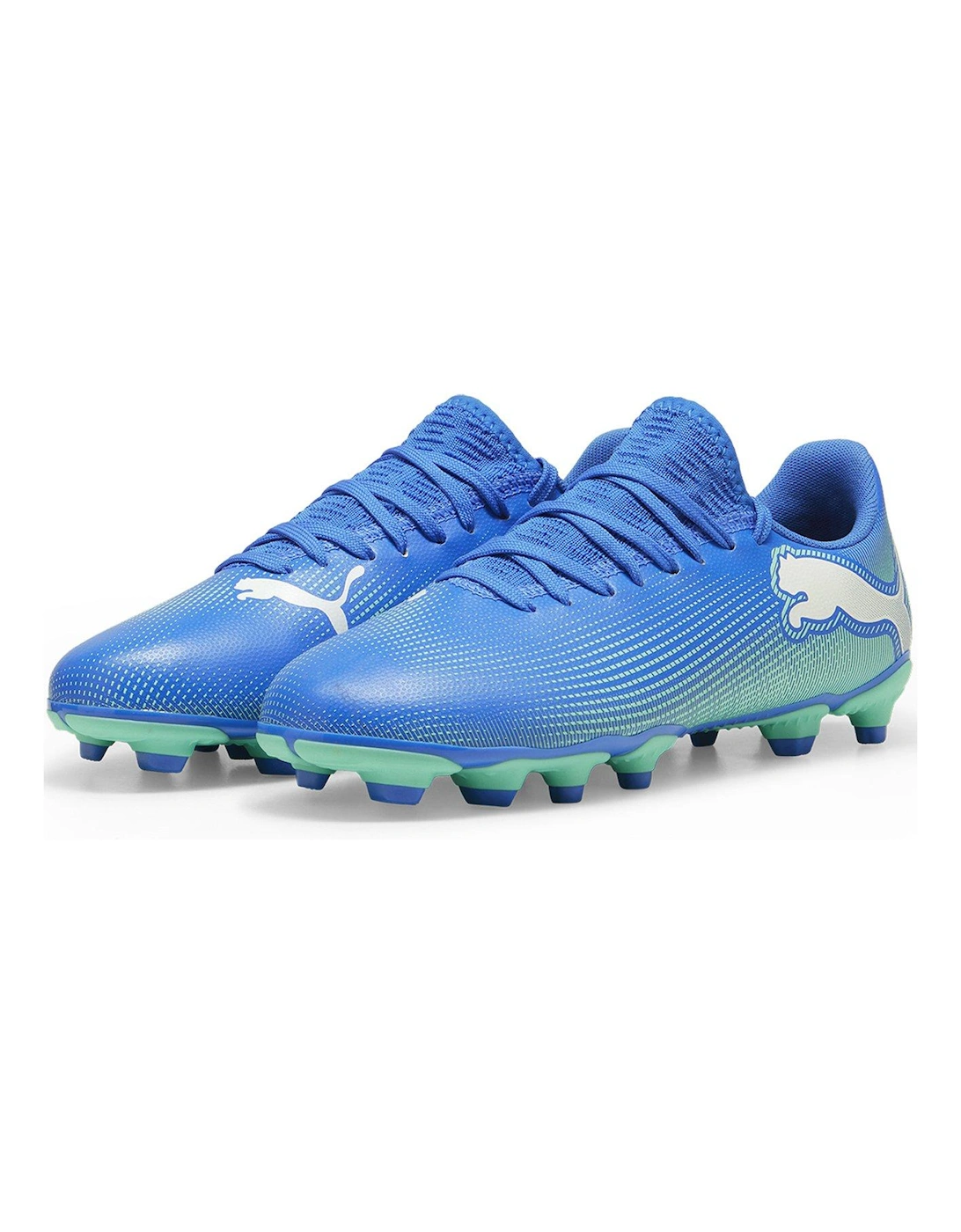 Junior Future 7 Play Firm Ground Football Boots - Blue/Green