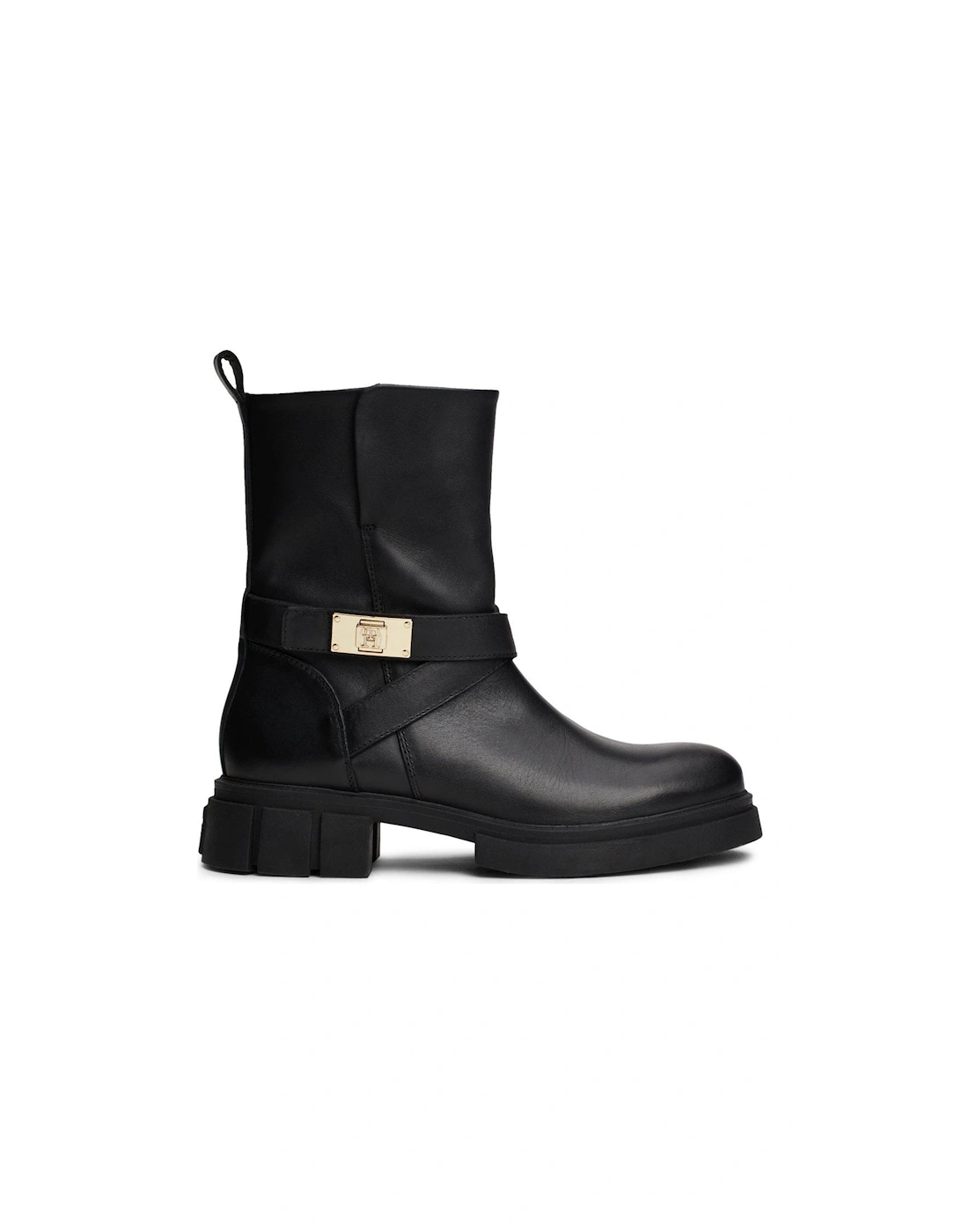 Leather Biker Boots - Black