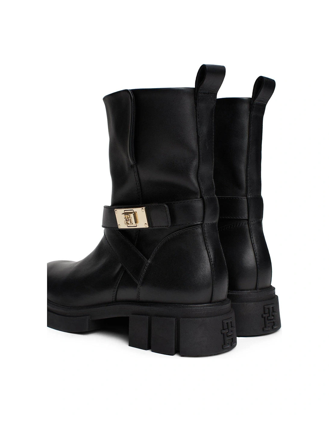 Leather Biker Boots - Black