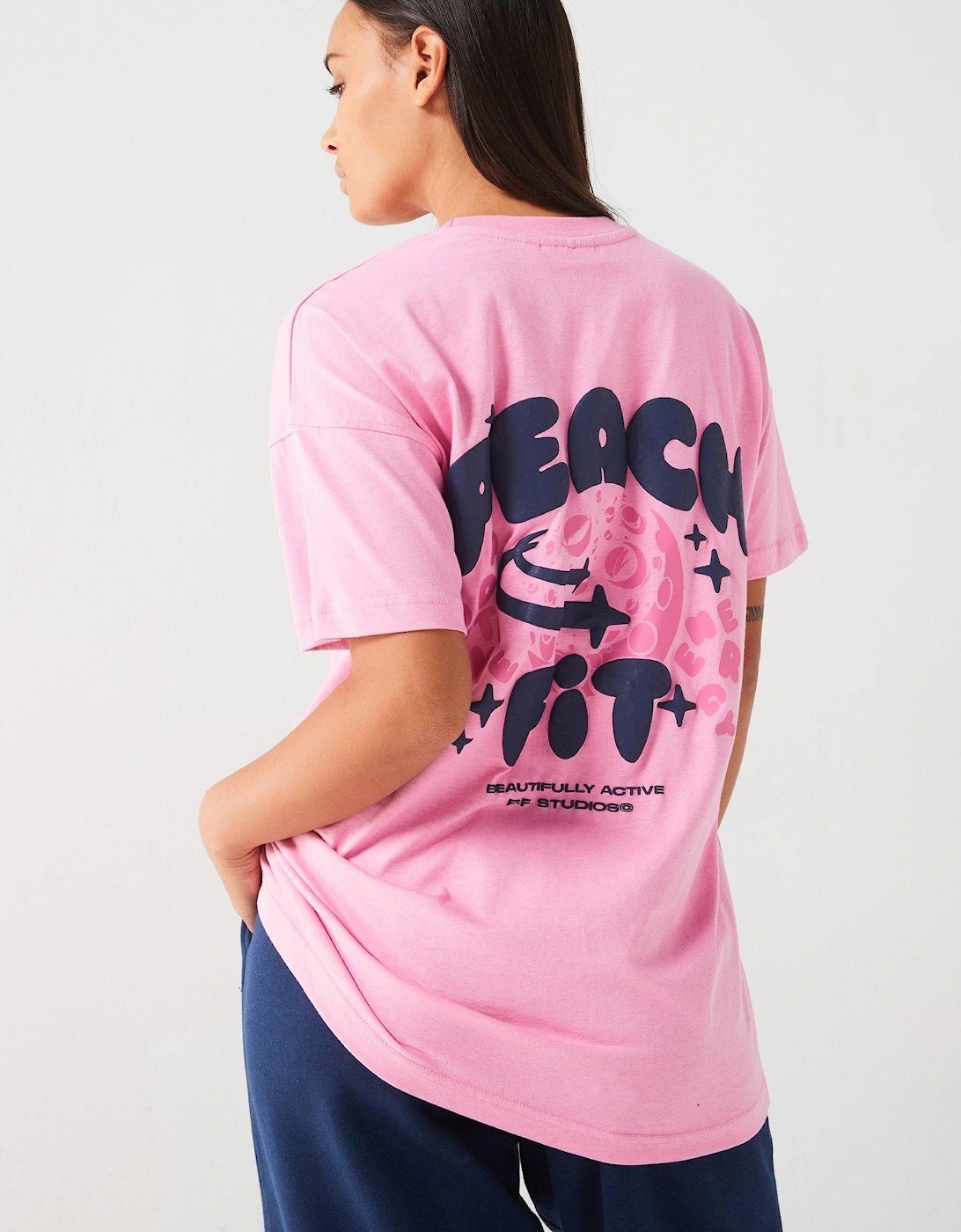 Womens Celestial Oversized T-Shirt - Pink