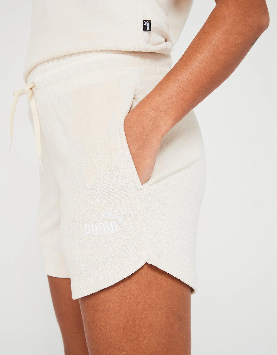 Women's Essentials Elevated Towelling 5" Shorts - Cream