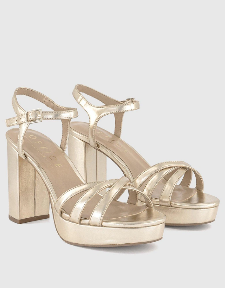 Havana Block Heel Platform Sandals - Gold