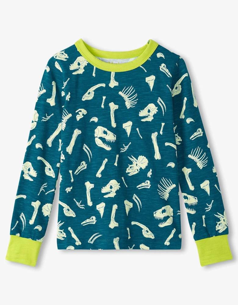 Boys Glow In The Dark Slub Jersey Pyjamas - Green