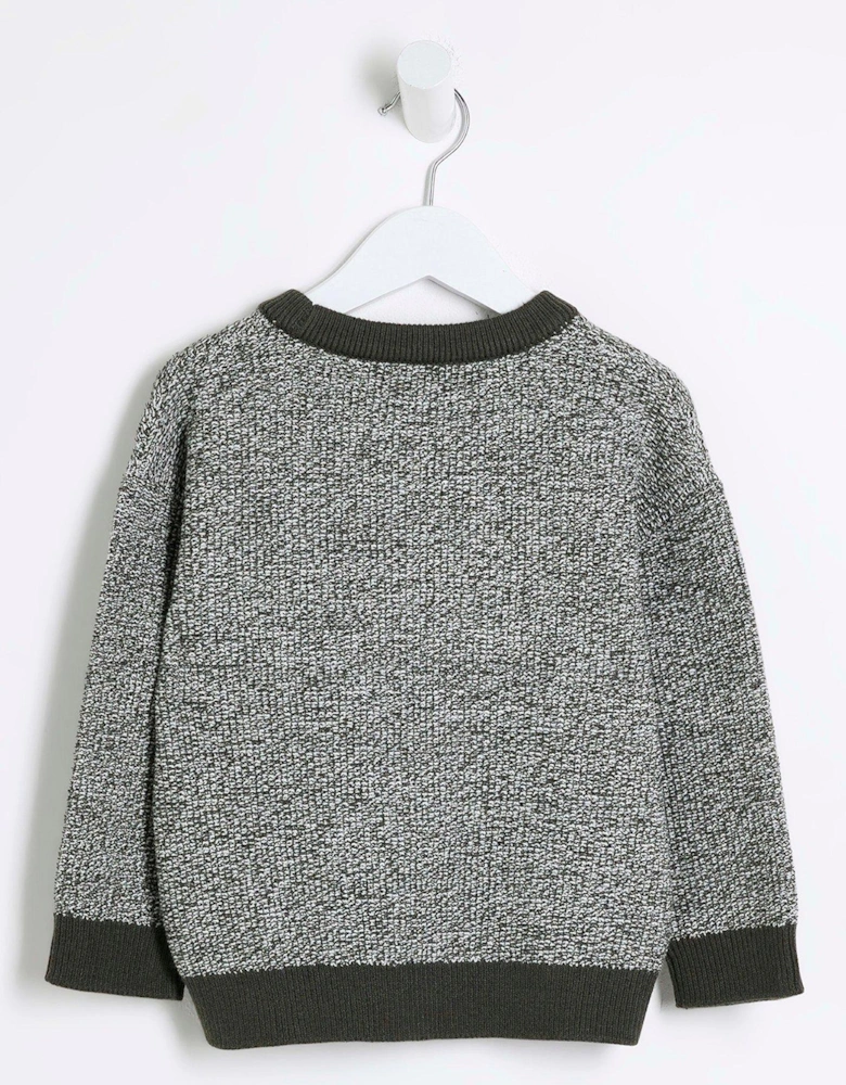 Mini Boy Speckled Jumper - Khaki