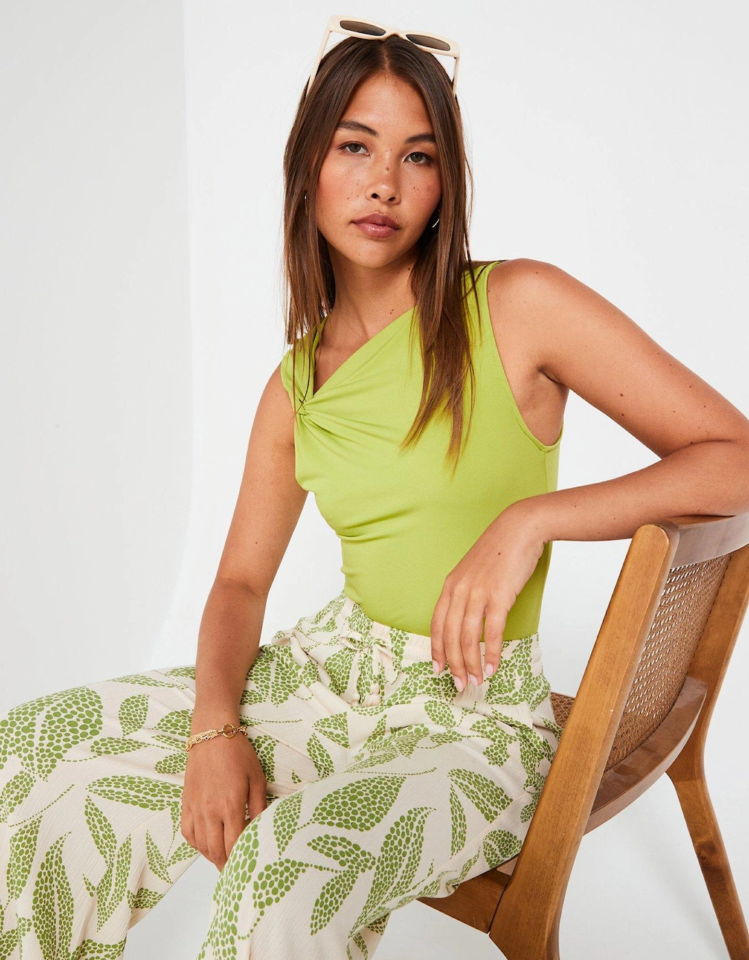 Knot Detail Bodysuit - Lime