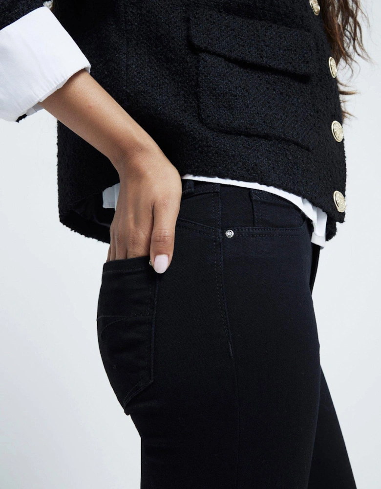 Petite Molly Mid Rise Sculpt Skinny Jeans - Black