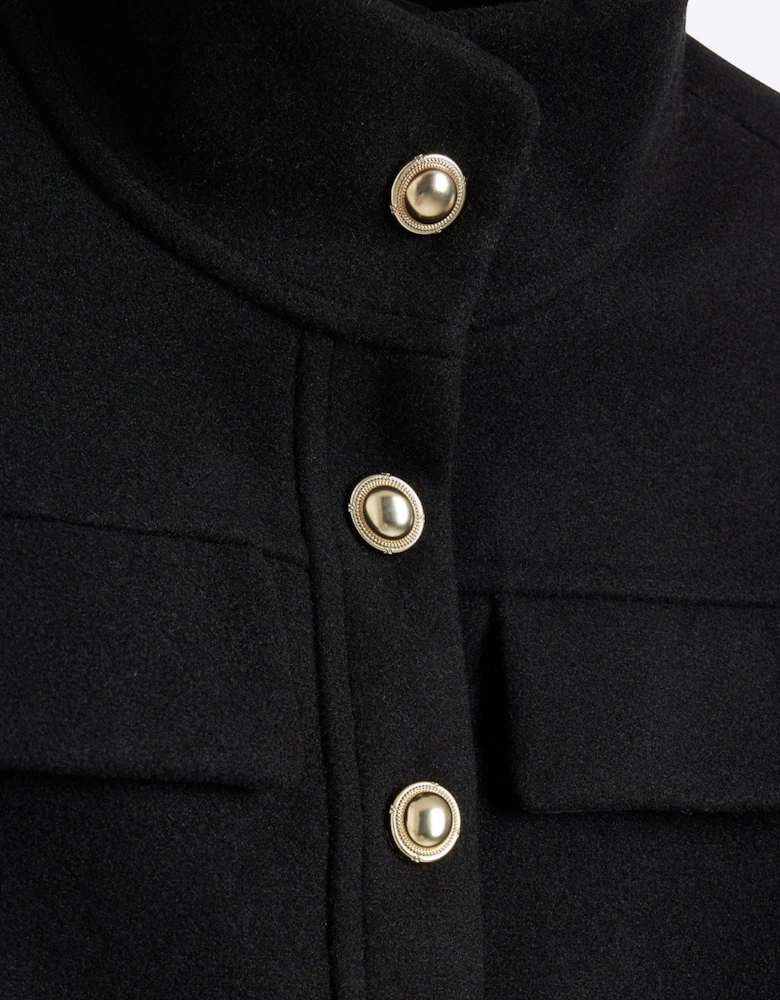 Funnel Neck Jacket - Black