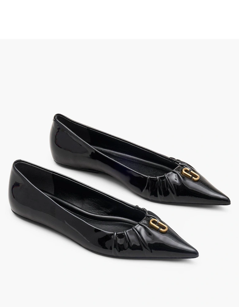 The Pointy Toe Ballerina Flats - Black