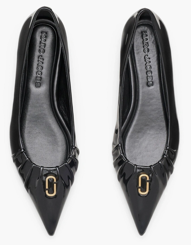 The Pointy Toe Ballerina Flats - Black