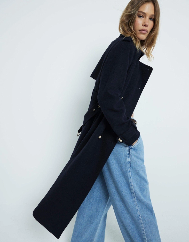 Smart Wool City Trench - Navy