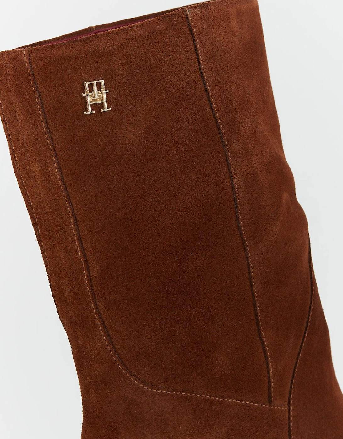 Suede Heeled Cowboy Boots - Brown